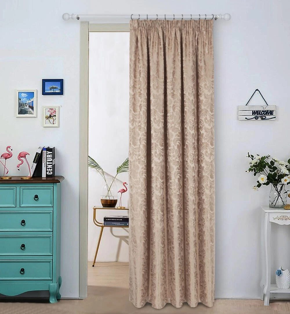 Lined Pencil Pleat Door Curtain Sundour Buckingham Natural