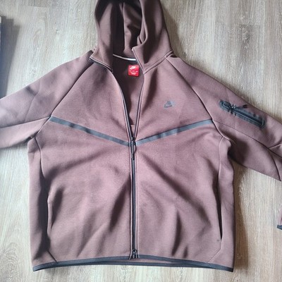 Nike Tech Fleece Full Zip Hoodie XXL Brown Black Mens Hooded Jacket Tech Pack