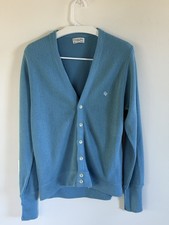 VINTAGE Christian Dior Monsieur Baby Blue Cardigan Size Medium Made In USA