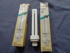 Two 2 Sylvania Fluorescent 26W 3500K 4 Pin G24Q-3 Med White Bulb 6.5 In