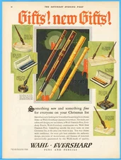 1927 Wahl Eversharp Ad Chicago IL Rosewood Gold Fountain Pen Pencil Christmas Ad