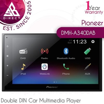 Pioneer DMH-A340DAB Doppel din Auto Multimedia Player  Bluetooth   Funk   USB  