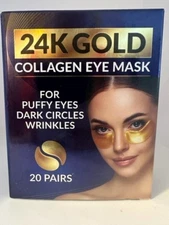 Stylia 24k Gold Under Eye Patches 20 Pairs Mask With Hyaluronic-USA