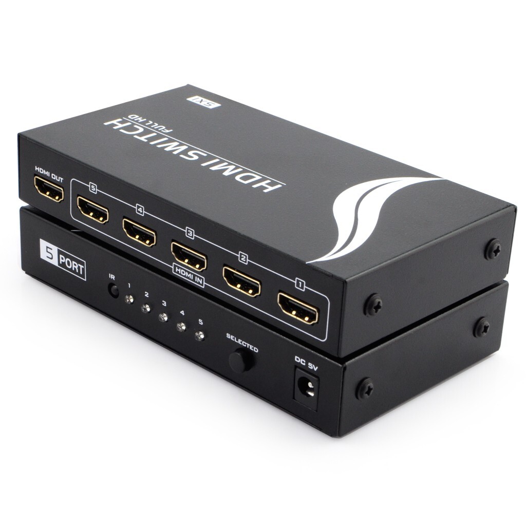 HDMI Switch 5 Ports HDMI Switcher 5 In 1 Out HDMI ... - Vicedeal