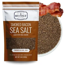 Bacon Salt, Bacon Seasoning Smoked over Alderwood, Fine Grain Sea Salt, 5 oz ...