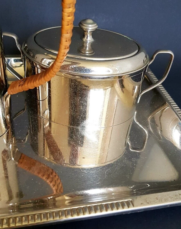 WMF Tablett Kaffeeset Straußenmarke Messing plaquiert M.Pl. 1910-1930 - Bild 4 von 4