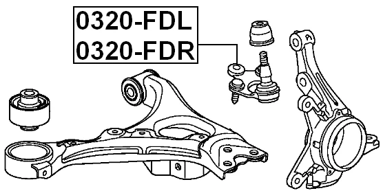 Se adapta a rótula inferior izquierda Honda Civic FEBEST 0320-FDL OEM 51230-SNA-A03 Foto 2 de 3