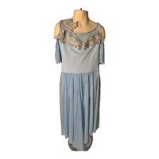 Weissman THE GARDEN 12377 MC Copen Blue Baby Blue Stoned Applique with Headpiece