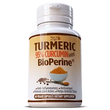 Turmeric 95% Curcumin w/ BioPerine Advanced Joint Support Supplement 60 PILLS