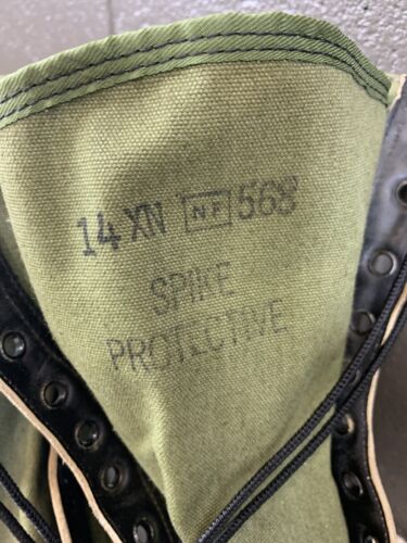 NOS 1960S Original Bata Vietnam Spike Protective Combat Green Jungle Boots 14XN - Picture 2 of 12