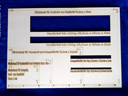 Minkaklecks 2X PORTO BRIEFSCHABLONE POSTSCHABLONE HOLZ BESCHRIFTET STABIL