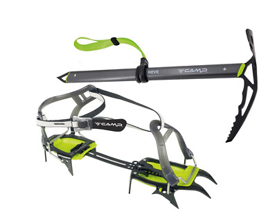 Steigeisen Camp Ascent Universal + Steigeisentasche + Eispickel Neve grau