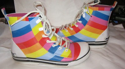 rocket dog rainbow rain boots