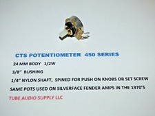 CTS AMP POTENTIOMETER, 1M AUDIO, NYLON SHAFT fits many Vintage amps, 24mm dia.