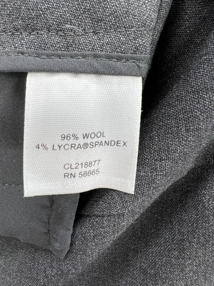 Pantalones Classiques Entier para mujer 8 gris cintura ancha pierna acampanada oscuro Academia Foto 3 de 4