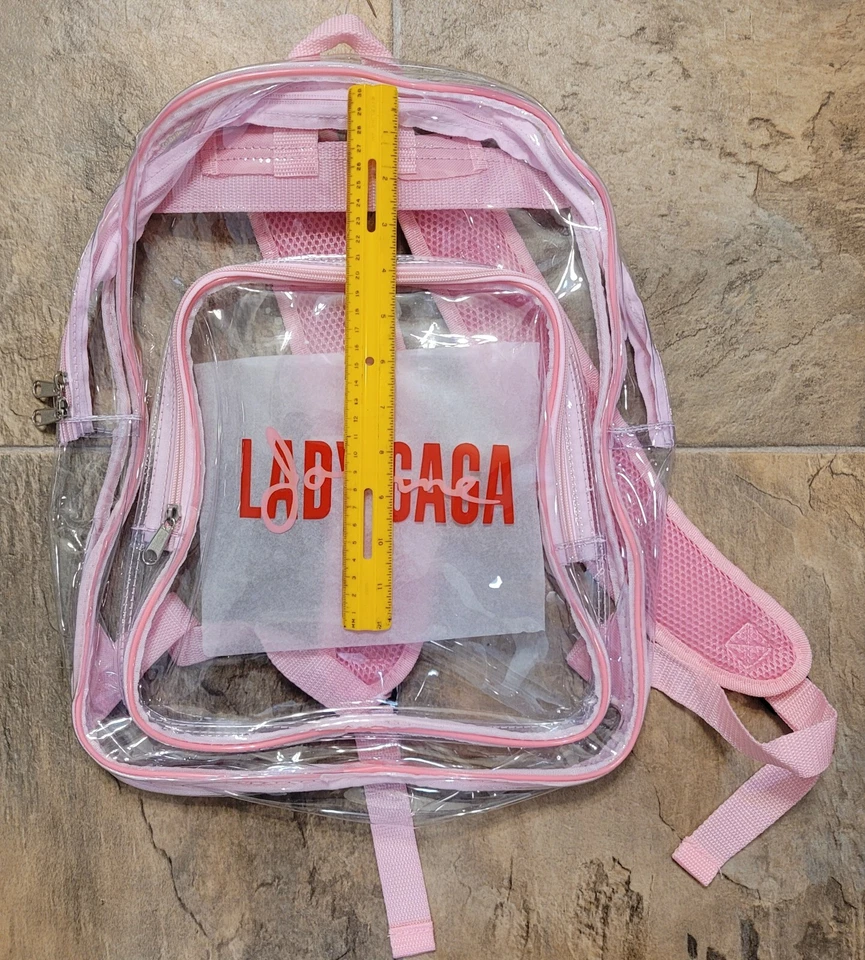 Lady Gaga Pink / Clear Joanne World Tour VIP Backpack Bookbag Unused VGC - Image 4 of 4