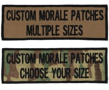 Custom 2 Line Morale Name Tapes with Border,Over 30 Fabrics! USA Made!24Hr Ship!