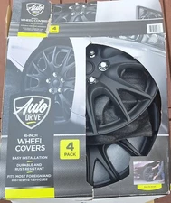 Auto Drive 16 inch Black Wheel Covers
