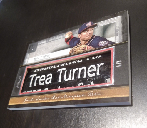 2020 Topps Museum Collection * Trea Turner * JUMBO LUMBER BAT NAMEPLATE RELIC - Picture 2 of 3