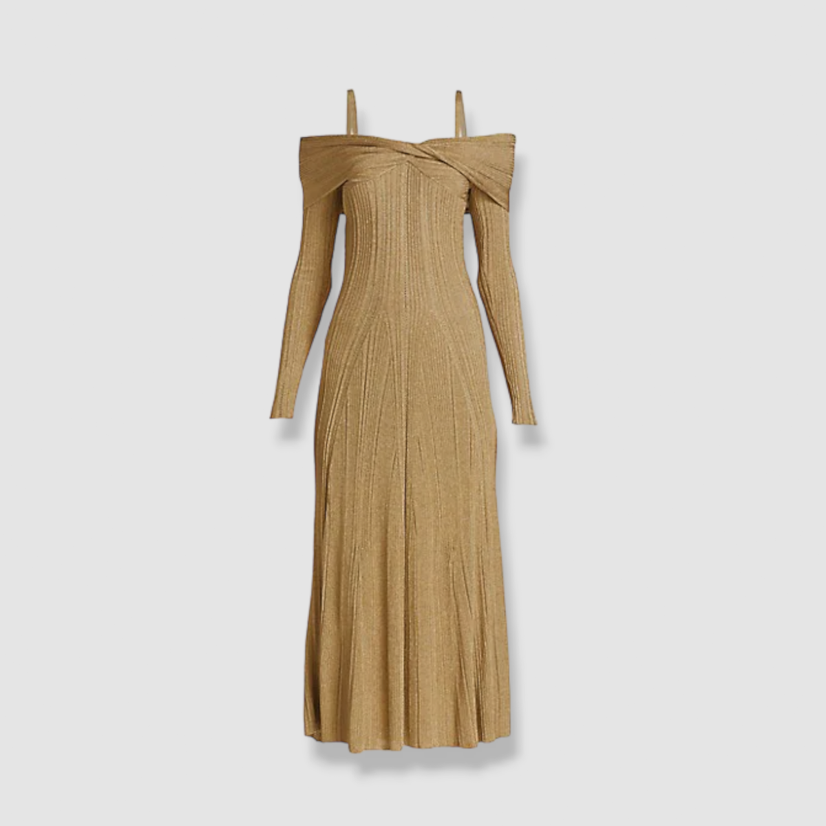 jason wu gold dress Jason Wu Collection Women's Metallic Off-The-Shoulder Midi-Dress - Gold
