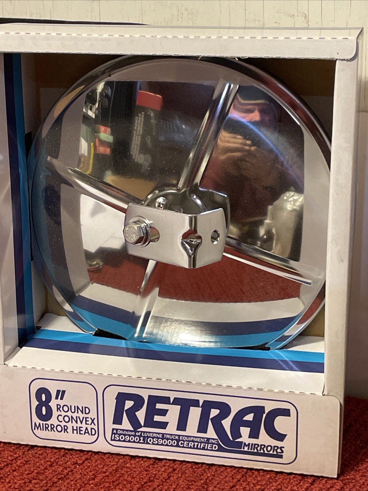 610673 8-Inch Stainless Steel Center-Mount Convex Mirror Head with J-Bracket ...