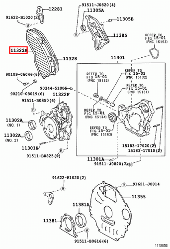 Genuine Toyota Coaster HDB51 HDB50 1HD T 4.2 Diesel Timing Belt Cover - Picture 4 of 17