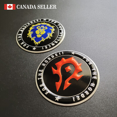 Metal lion Horde Alliance badge Emblem stickers World of warcraft WOW