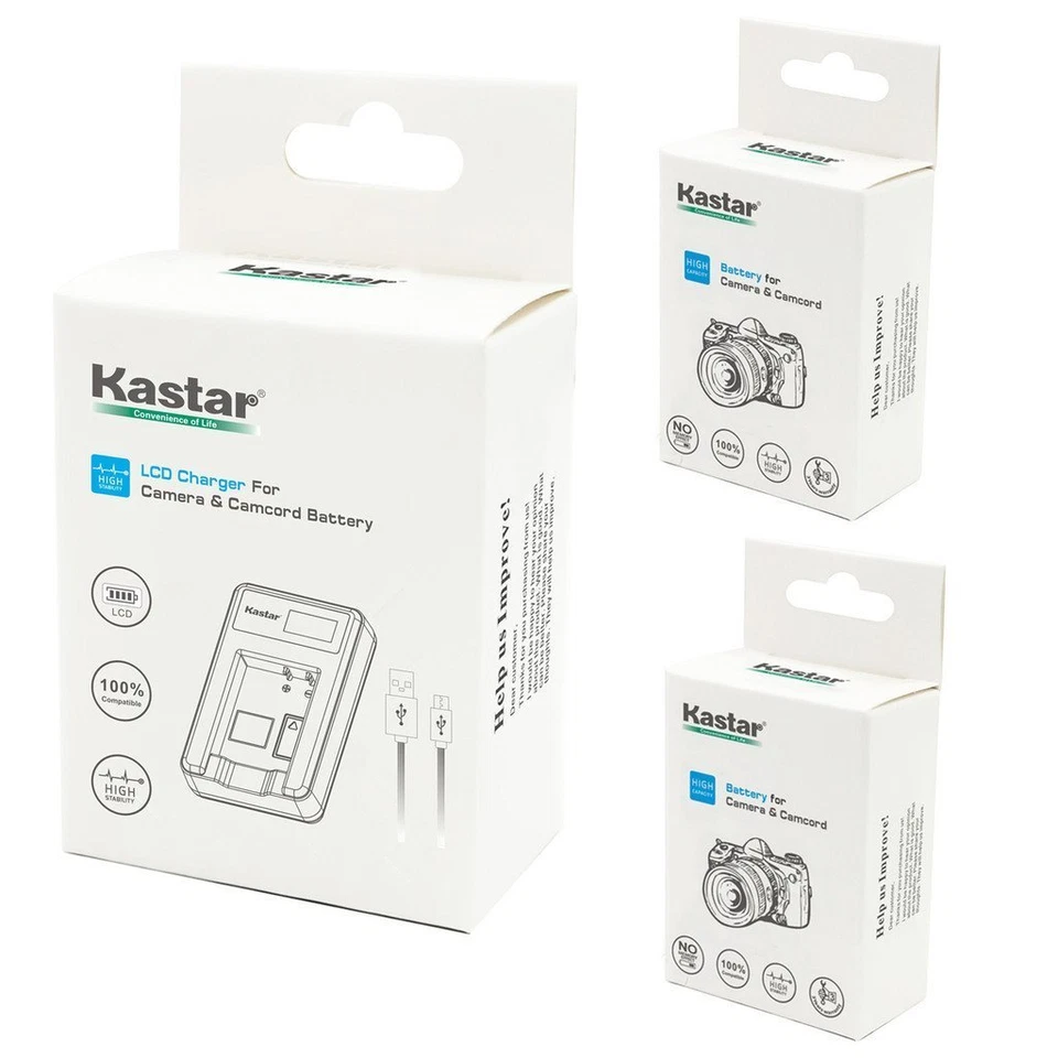 Kastar Battery and LCD Slim USB Charger for Casio NP-80 CNP80 Exilim EX QV - Image 4 of 4
