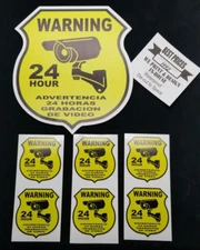 Spanish Surveillance Warning cctv yard sign +STICKERS Security Home Alarm Video