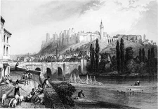 CHINON and its CASTLE seen from VIENNA 19th century - 19th century engraving