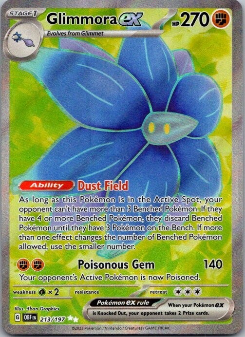 Holo Glimmora ex - 213/197 Ultra Rare Obsidian Flames Pokemon TCG