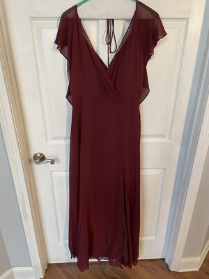 Jenny Yoo Size 12 Burgundy Women s Dress 
