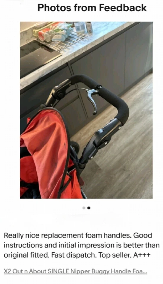 x2 Handlebar Foam Replacement For Out N About Nipper SINGLE 360 SportV2 V3 V4 V5