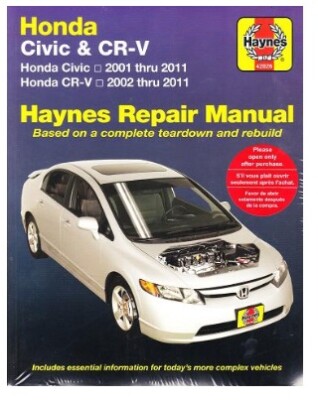 2001-2011 Honda Civic CR-V CRV Haynes Service Repair Workshop Shop