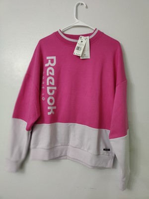 Core 10 By Reebok Crew neck Sweatshirt Women Size M Pink And White Color(56)