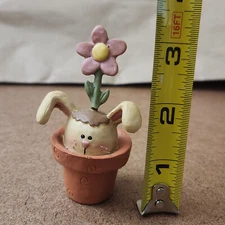 Suzi Skoglund Bunny In Flower Pot Resin Figurine