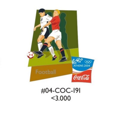 FOOTBALL SOCCER SPORT - COCA COLA ATHENS 2004 OLYMPIC GAMES PIN - RARE