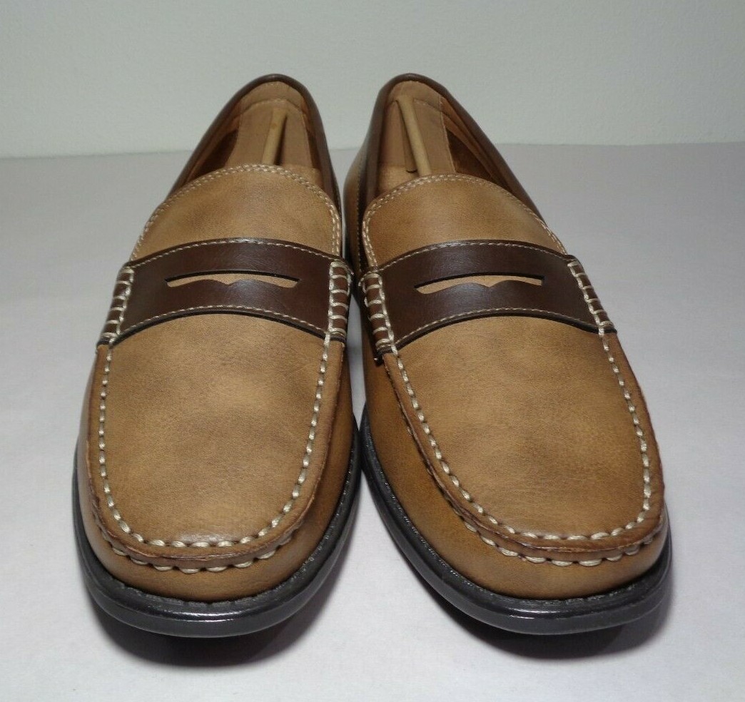 IZOD Size 7.5 M EDMUND 2 Dark Tan Dark Brown Penny Loafers  display picture 1