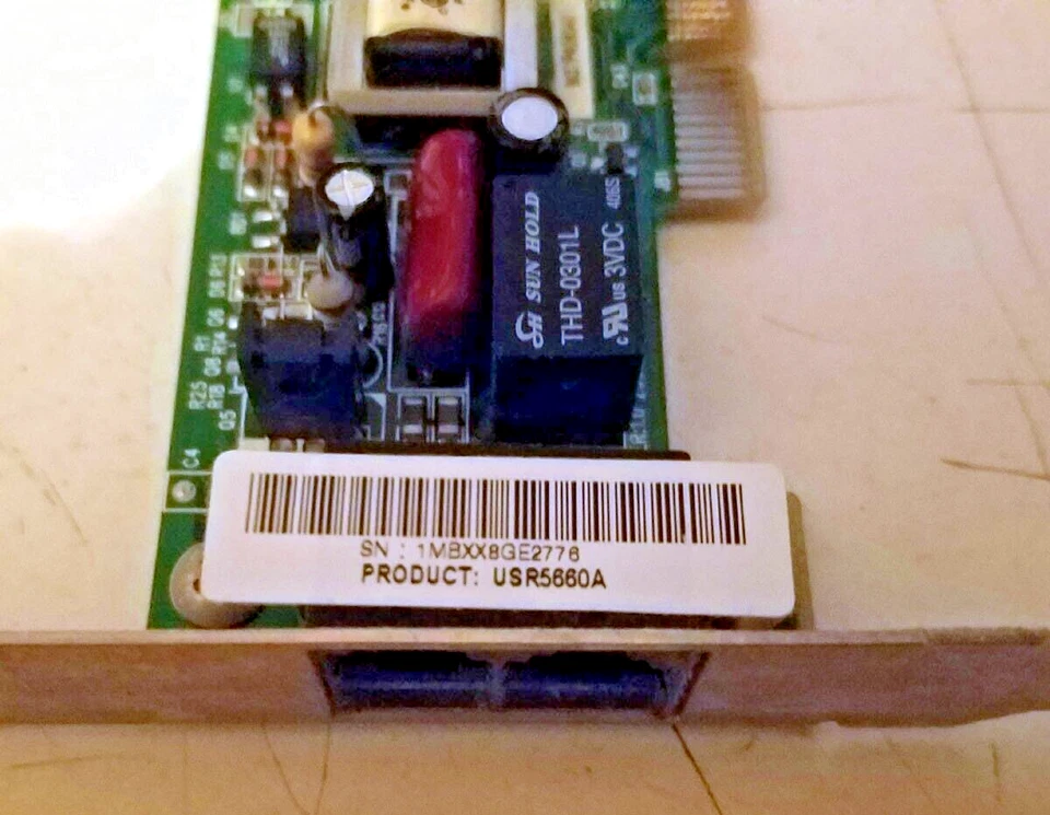 USRobotics USR5660A 56 Kbps V.92 Internal PCI Modem w/ Installation Disk - Image 3 of 4