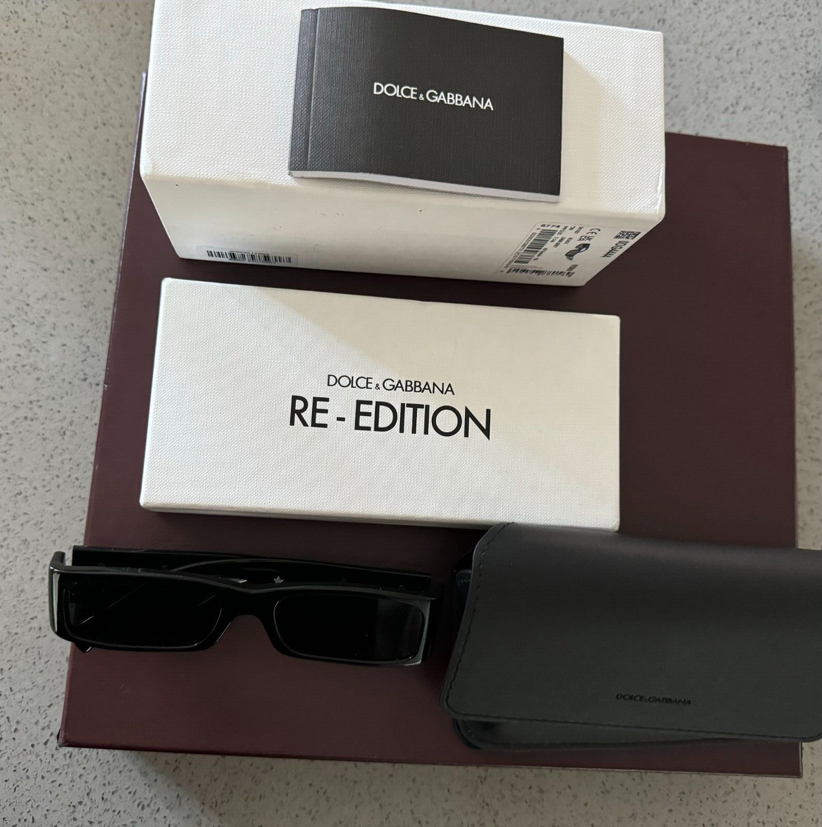 DOLCE & GABBANA RE-EDITION RECTANGULAR SUNGLASSES NEW SUPER  display picture 3