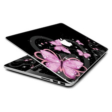 Skin Wrap for MacBook Pro 15 inch Retina Pink Majestic Butterflies Hearts