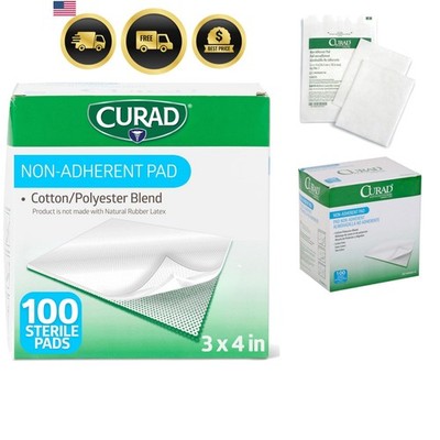 Sterile Non-Adherent Pads Pack of 100 for gentle wound dressing and absorptio...