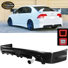 Fits 06-11 Honda Civic Sedan Rear Bumper Lip Spoiler w/ LED 3RD Brake Light