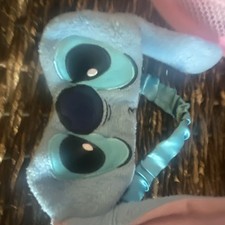 Plush Character Sleep Mask w/ Elastic Strap, Blue Pink Single Eye Mask