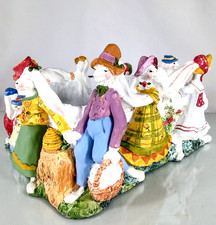 Dept 56 Easter Bunny Parade Centerpiece Basket Vintage 1990s Discontinued Rare