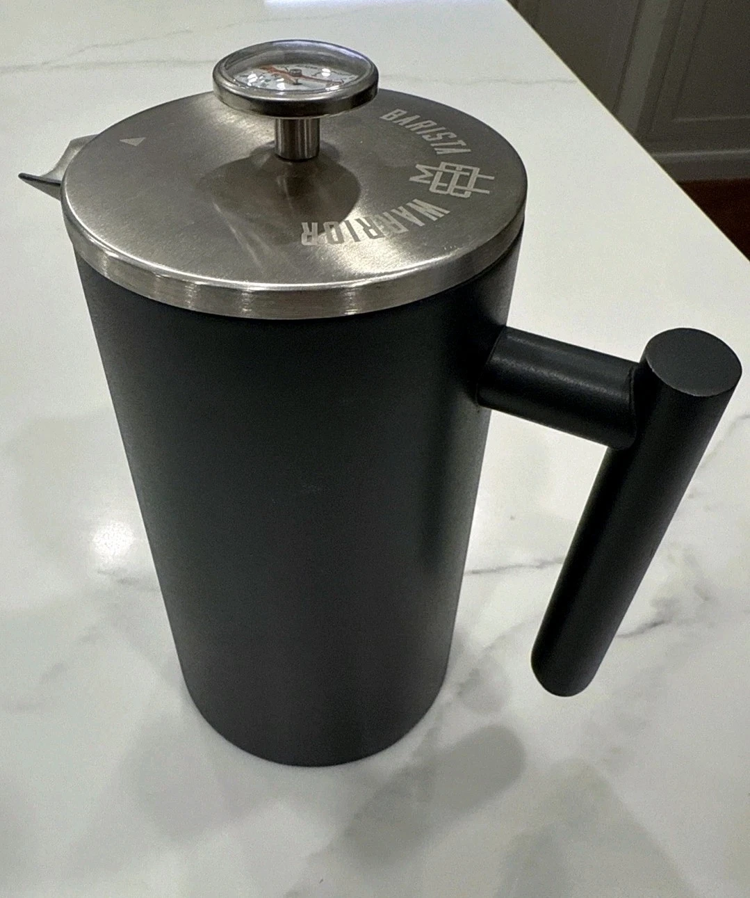 Barista Warrior Coffee French Press Stainless Steel Insulated Thermometer