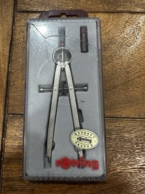 Vintage Rotring Drafting Drawing Compass Original Case / Made in Germany