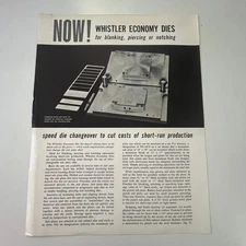 1962 Whistler Economy Dies - S.B. Whistler & Son Dies Buffalo NY Leaflet J18