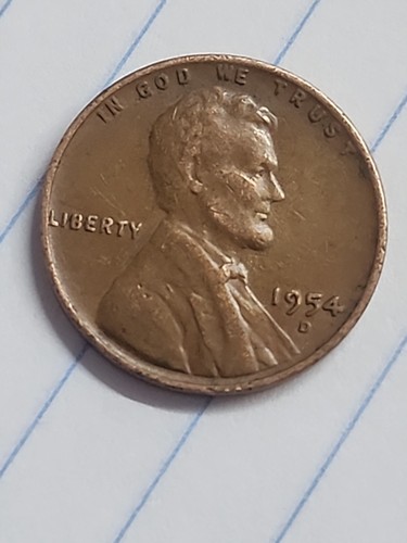 1954 D Wheat Penny, L on rim. - Picture 3 of 16