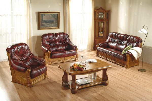 Zweisitzer Couch Klassische Ledersofa Sofas Polster Sofa 2 Sitzer Leder Couchen-image